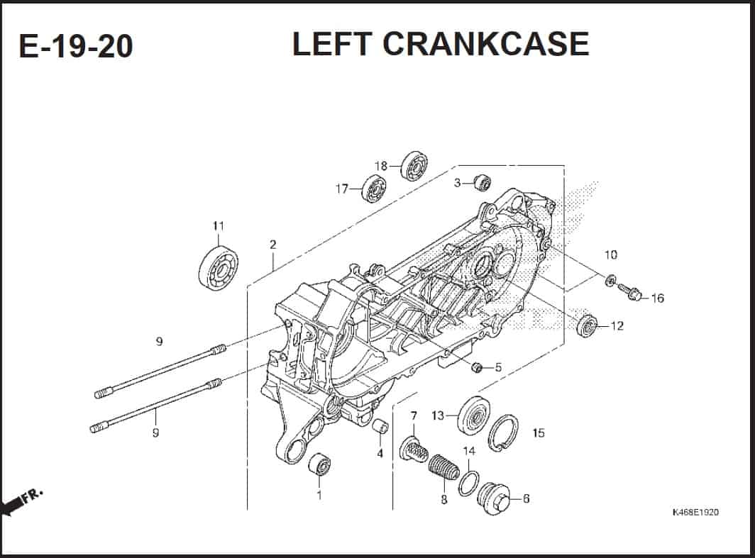 E-19-20 Left CrankCase