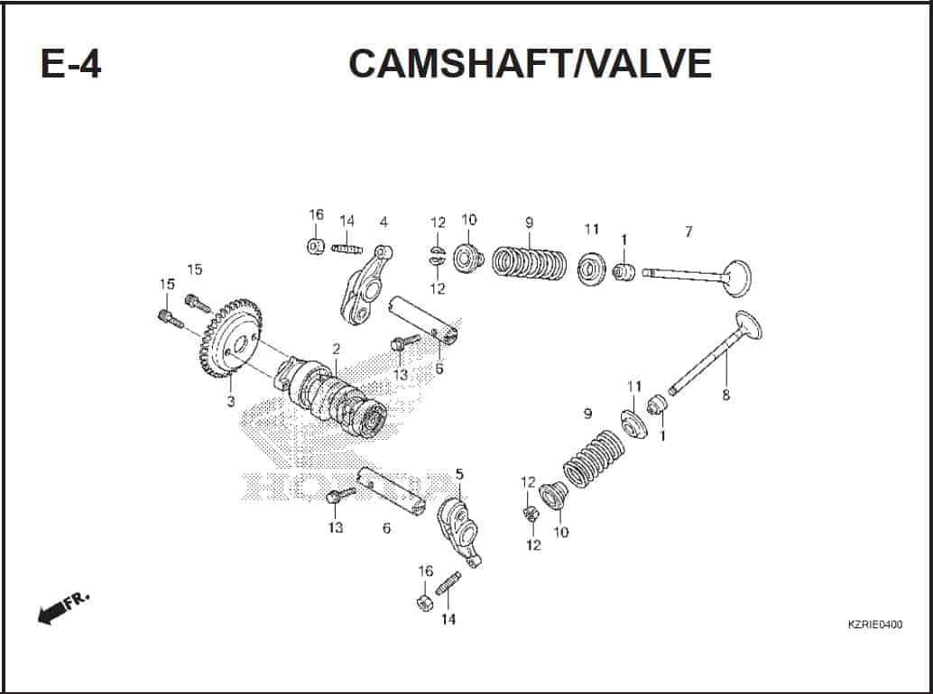 E-4 Camshaft/Valve – Katalog Honda Vario Techno 125 -2