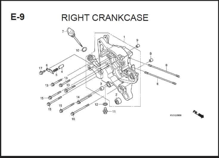 E-9 Right Crankcase