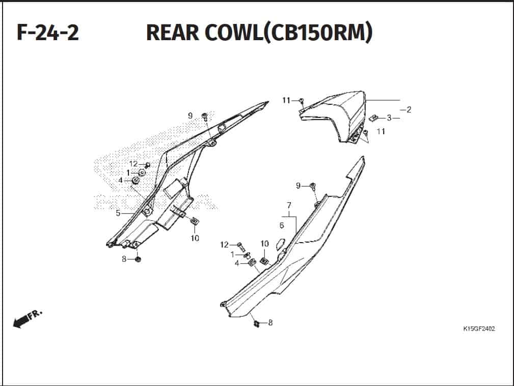 F-24-2 Rear Cowl (CB150RM)