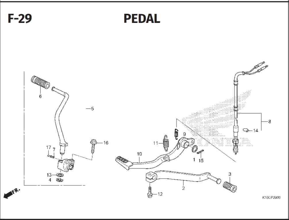 F-29 Pedal – Katalog Honda New CB150R StreetFire K15P