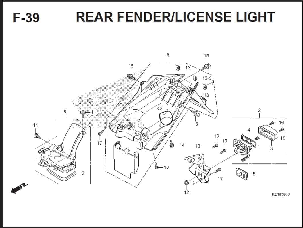 F-39 Rear Fender License Light