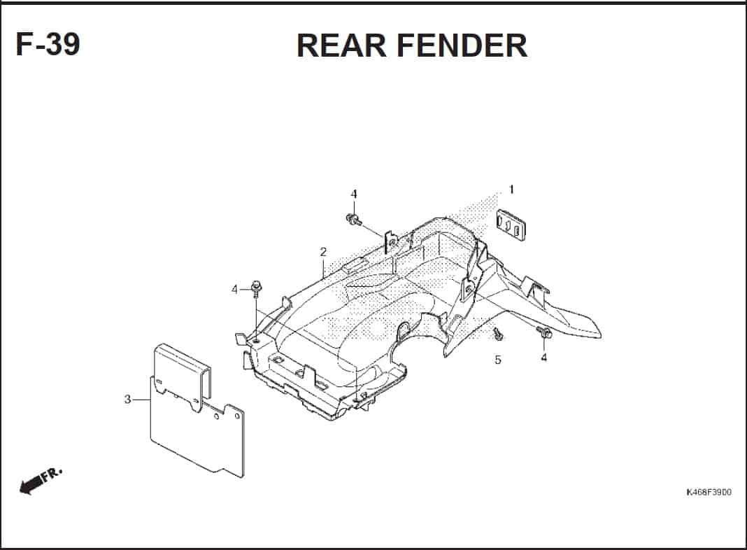 F-39 Rear Fender – Katalog Honda Vario 110 FI