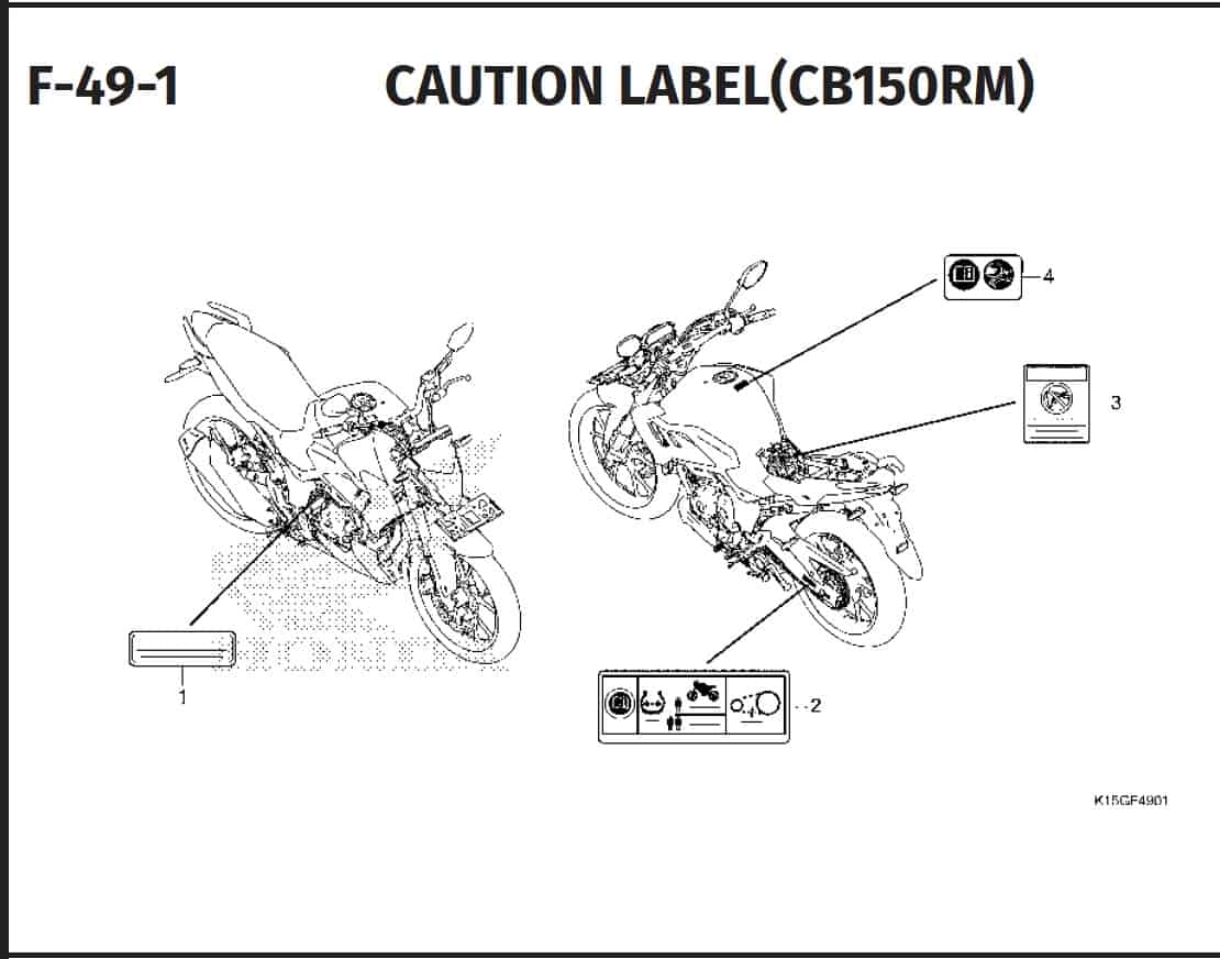 F-49-1 Caution Label (CB150RM)