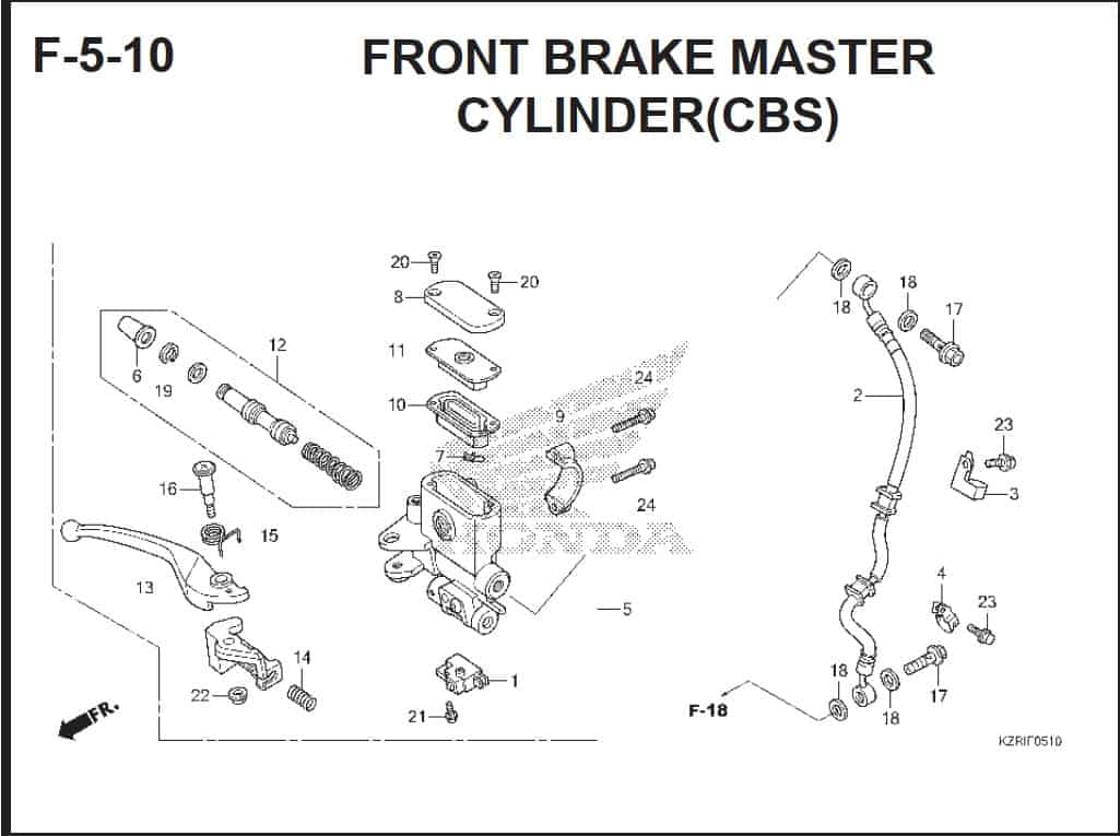 F-5-10 Front Brake Master Cylinder (CBS)