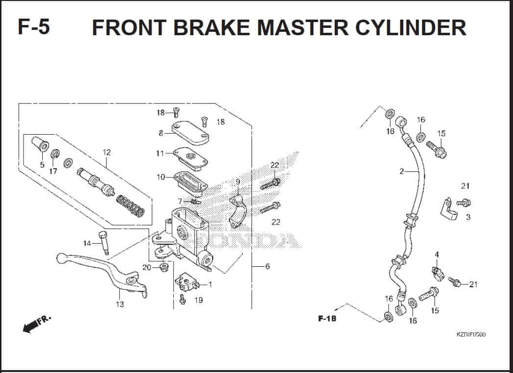 F-5 Front Brake Master Cylinder – Katalog Honda Vario Techno 125 -2