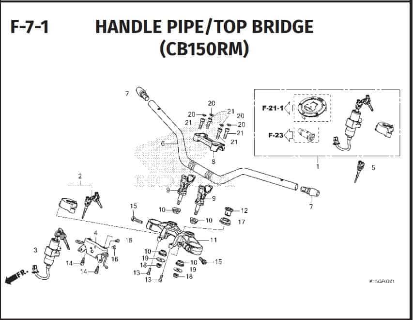 F-7-1 Handle Pipe Top Bridge (CBR150RM)