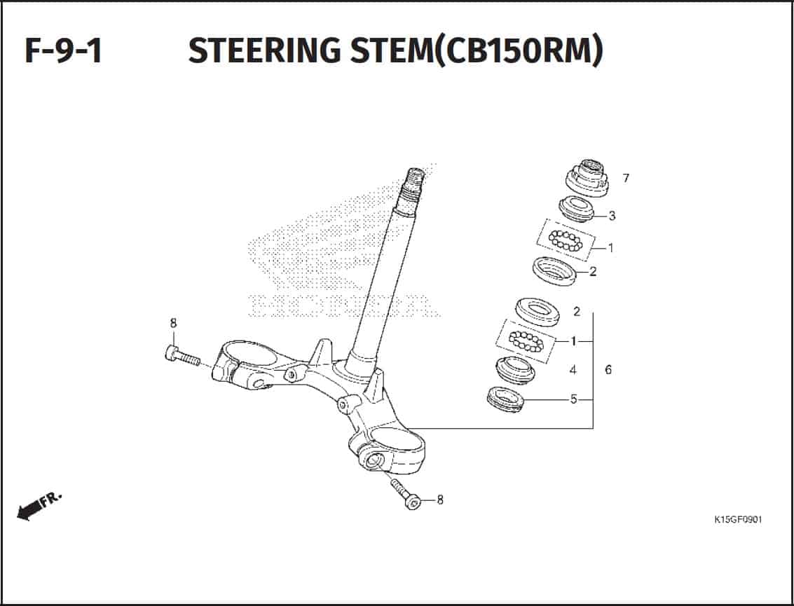 F-9-1 Steering Stem (CB150RM)