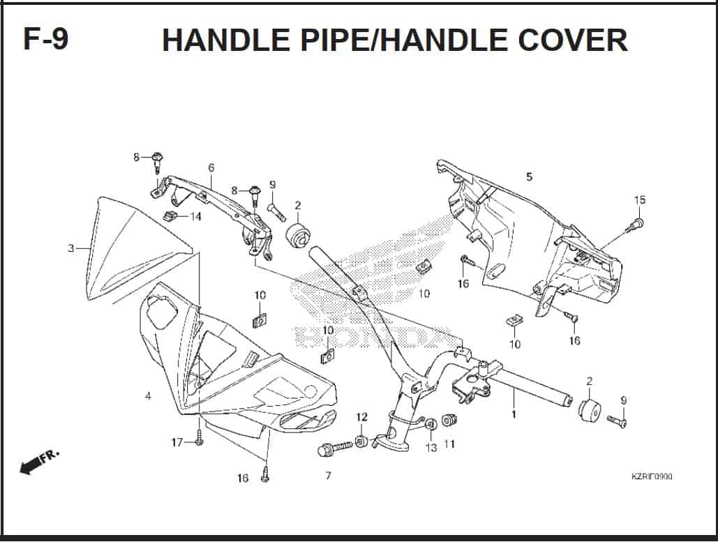 F-9 Handle Pipe/ Handle Cover – Katalog Honda Vario Techno 125 -2