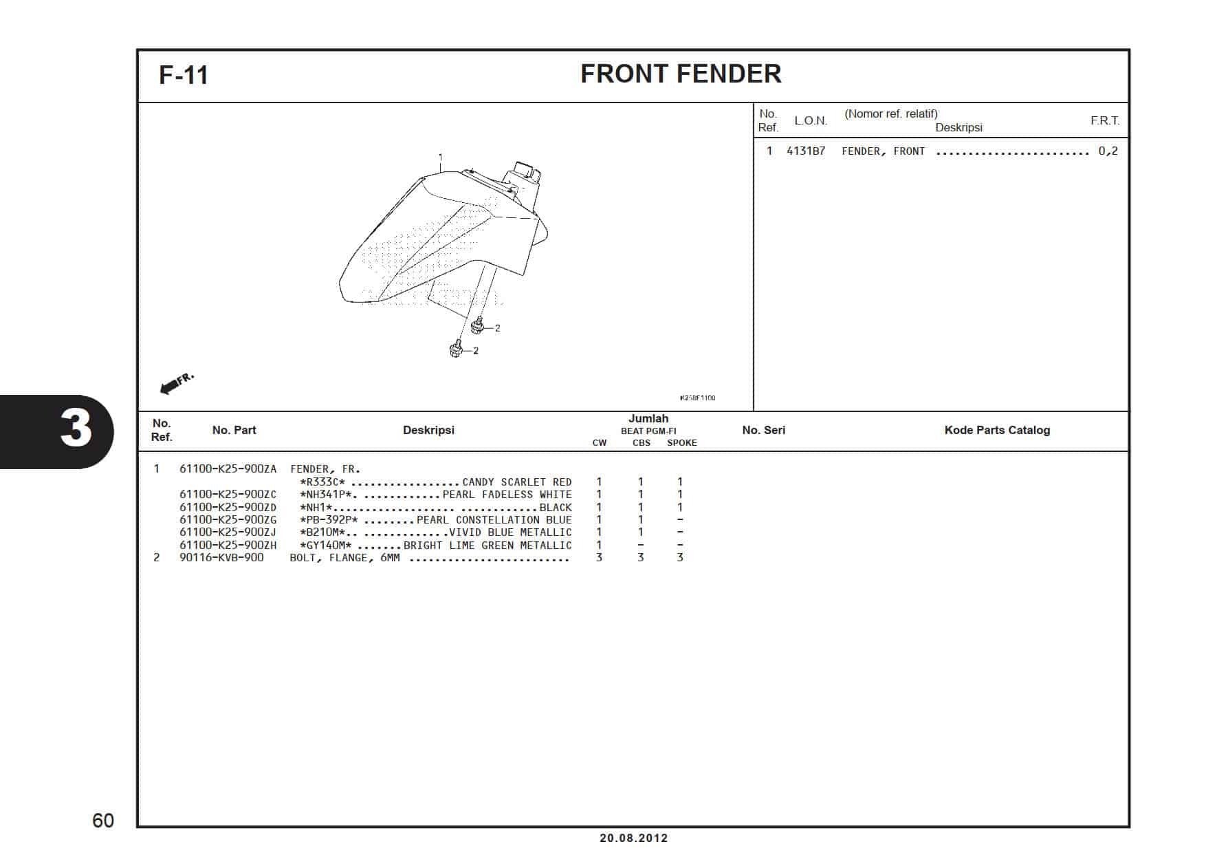 F-11 Front Fender