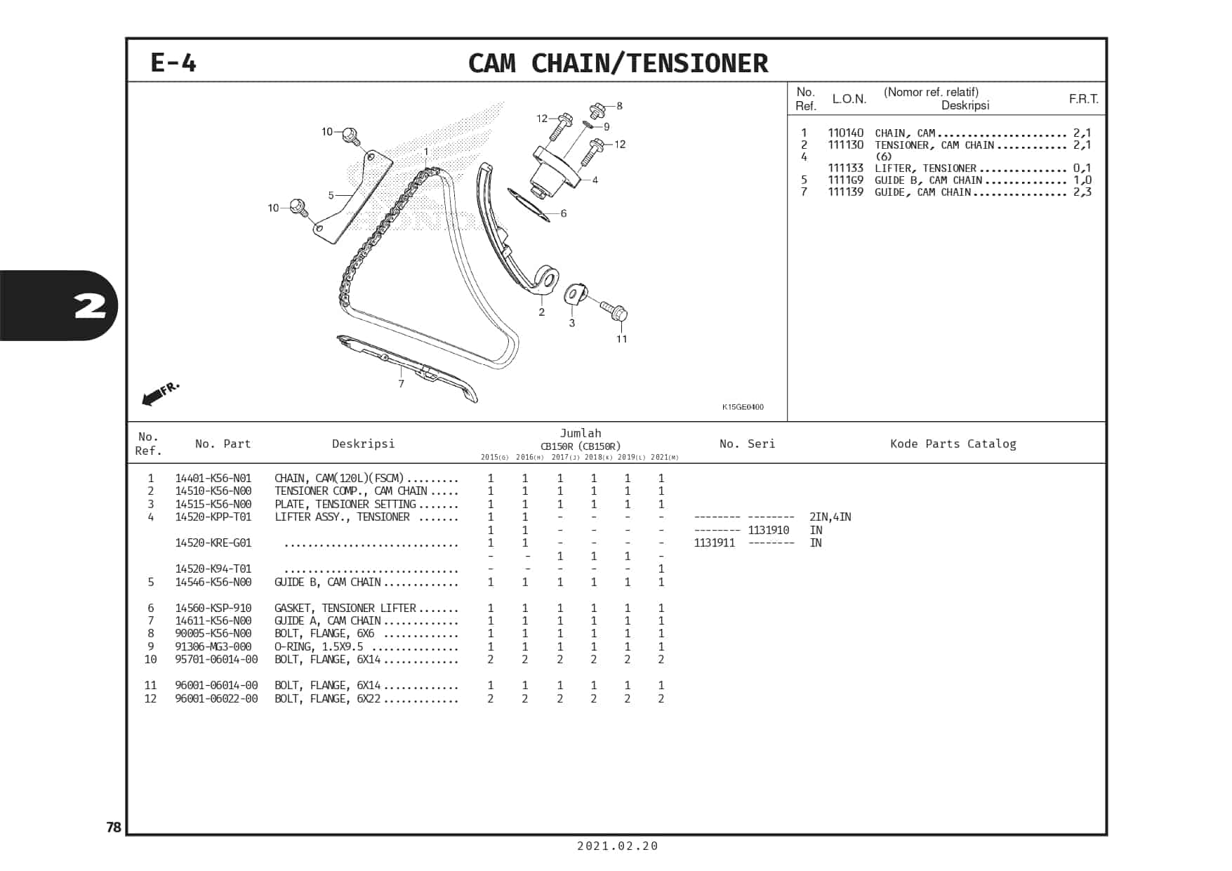 E-4 Cam Chai/ Tensioner