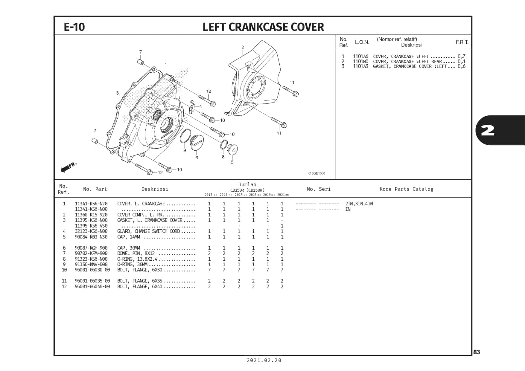 E-10 Left CrankCase Cover 