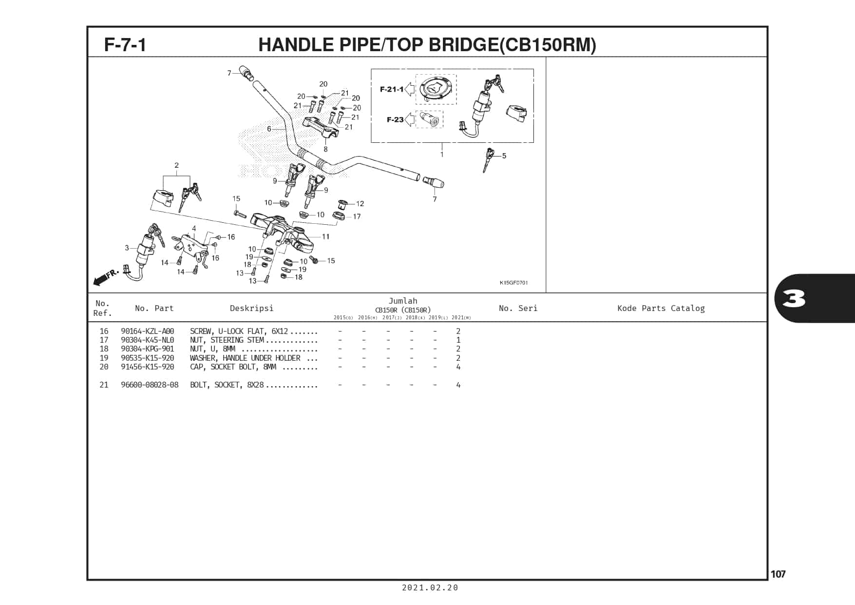 F-7-1 Handle Pipe/Top Bridge (CB150RM)