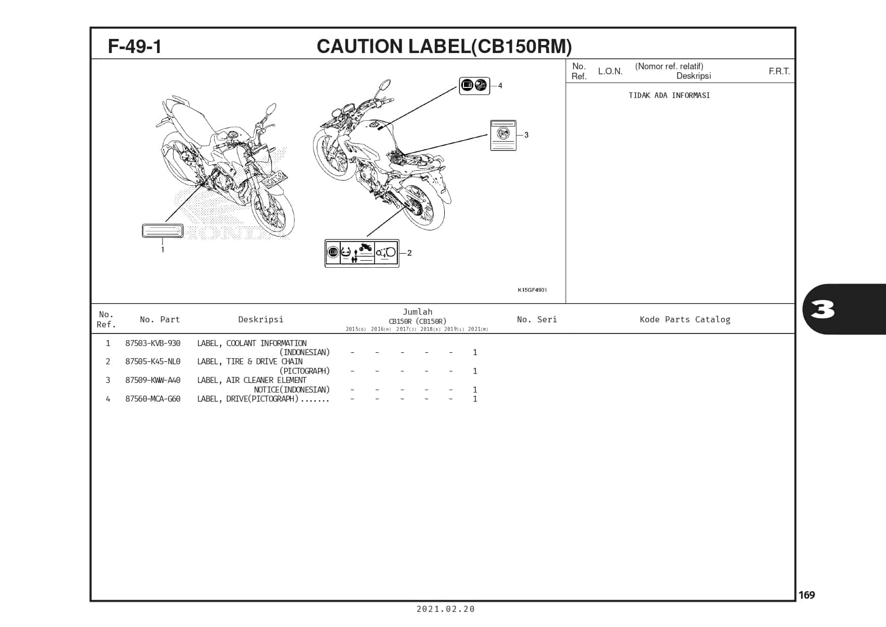 F-49-1 Caution Label (CB150RM)