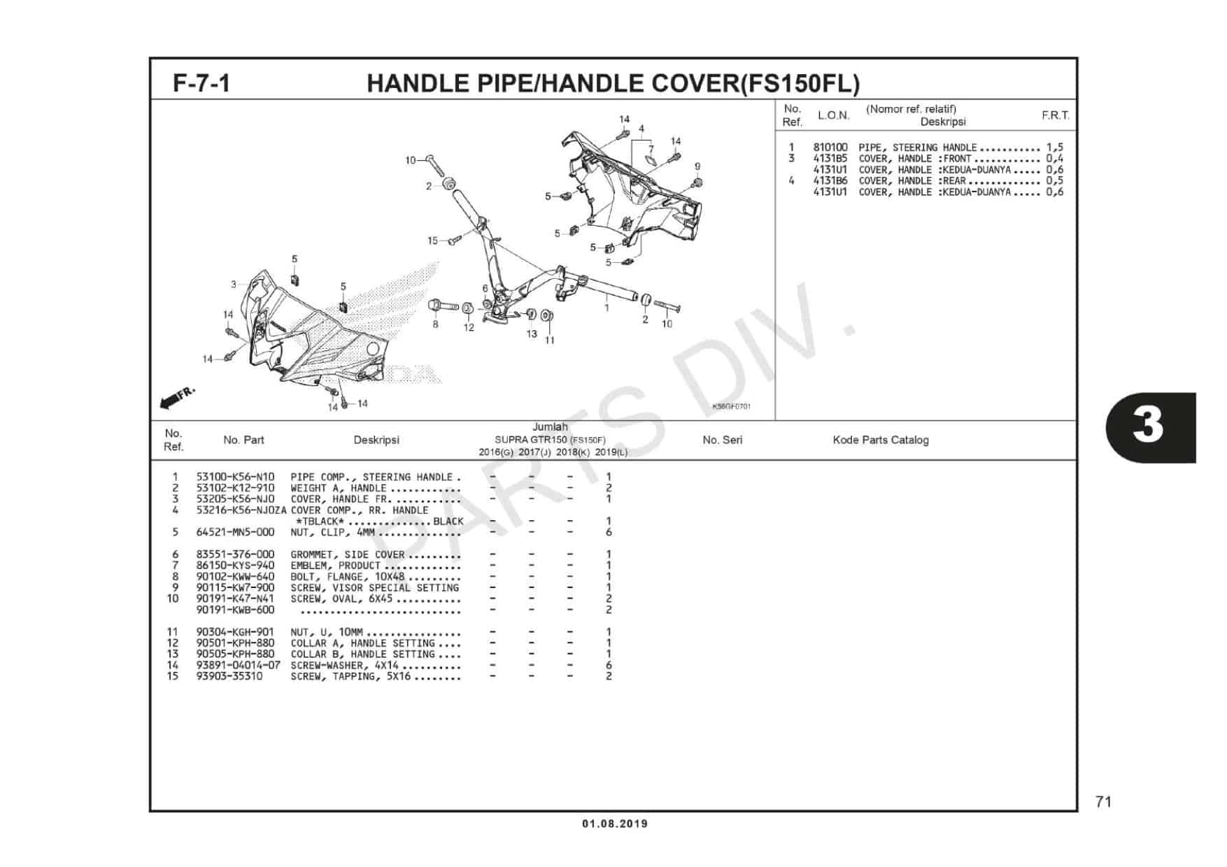 F-7-1 Handle Pipe/Handle Cover (FS150L) 