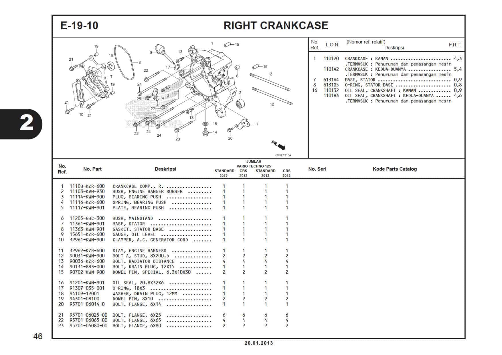 E-19-10 Right Crank Case Cover -