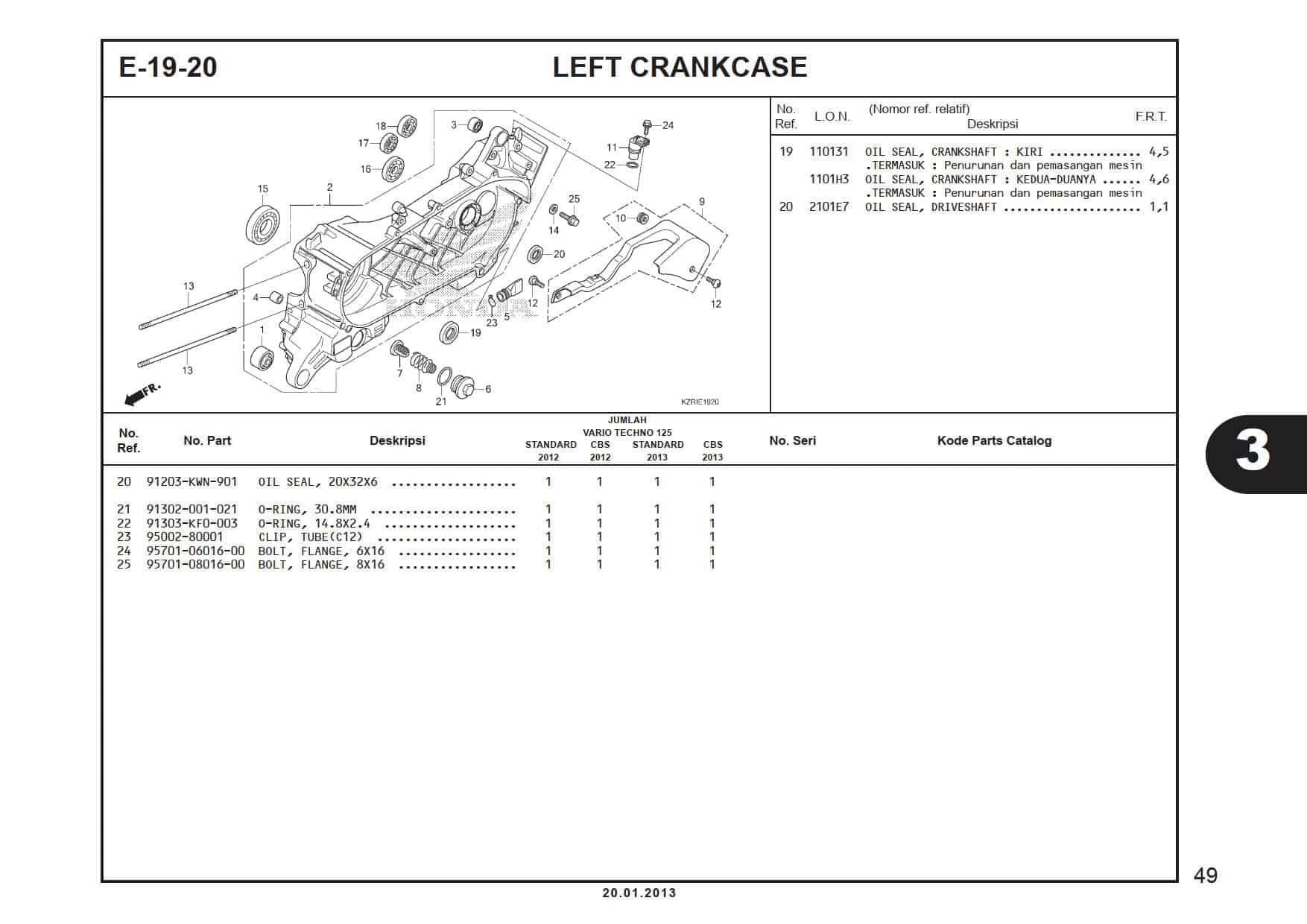 E-19-20 Left CrankCase 