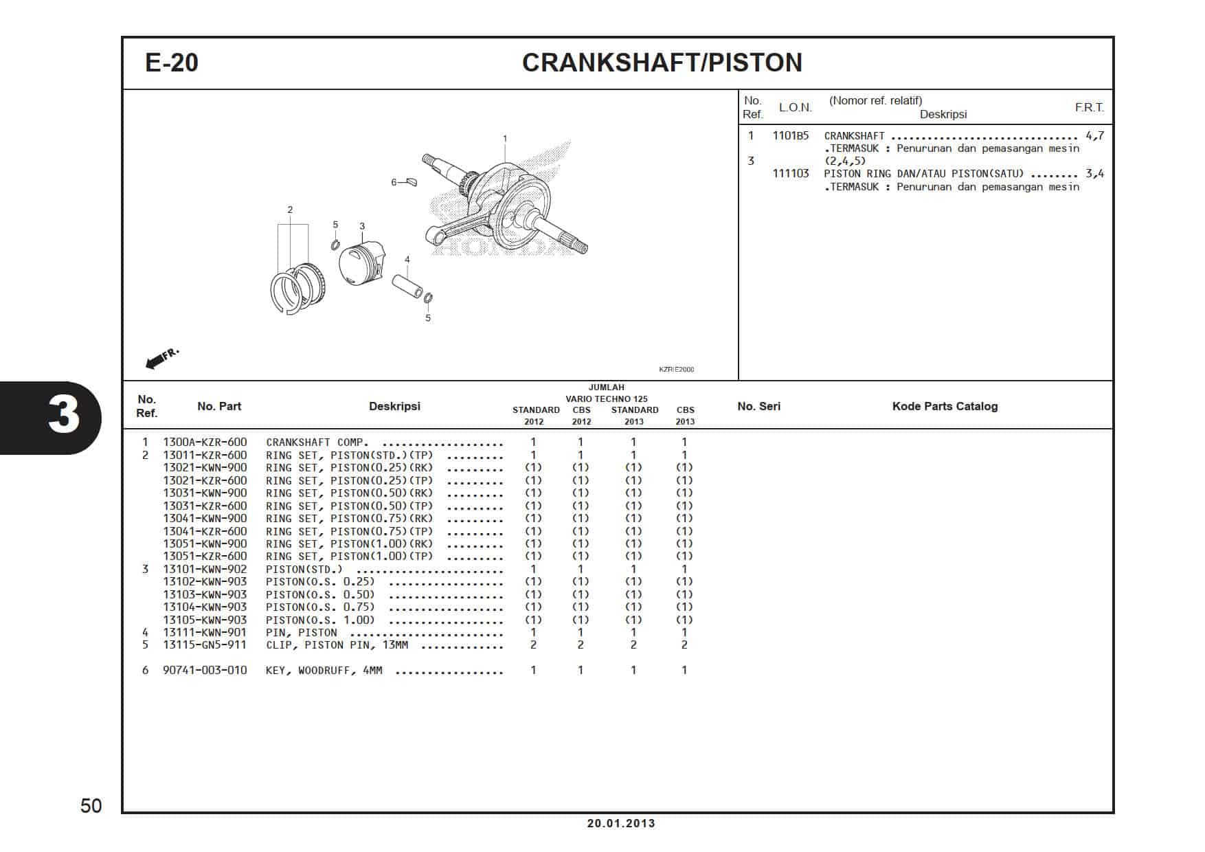 E-20 CrankShaft / Piston