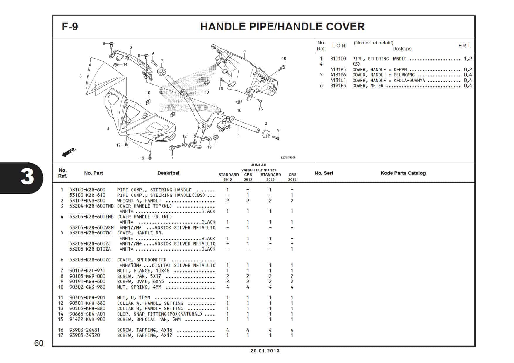 F-9 Handle Pipe/ Handle Cover