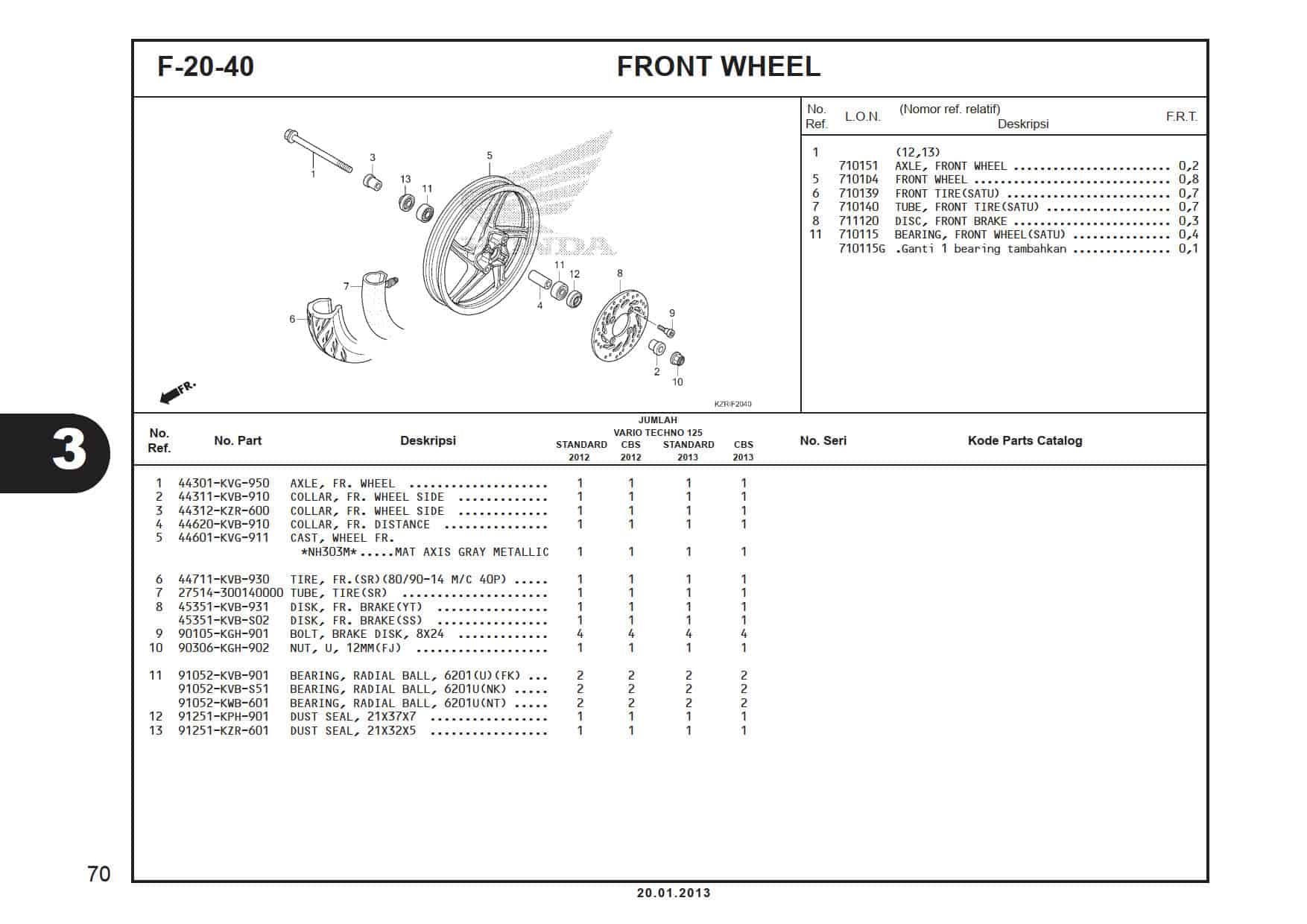 F-20-40 Front Wheel 