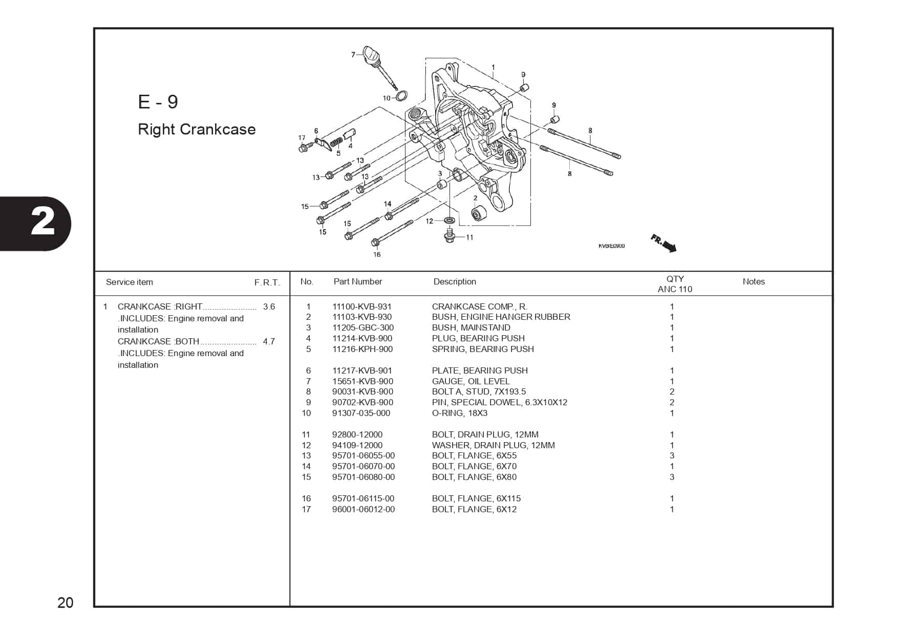 E-9 Right CrankCase 