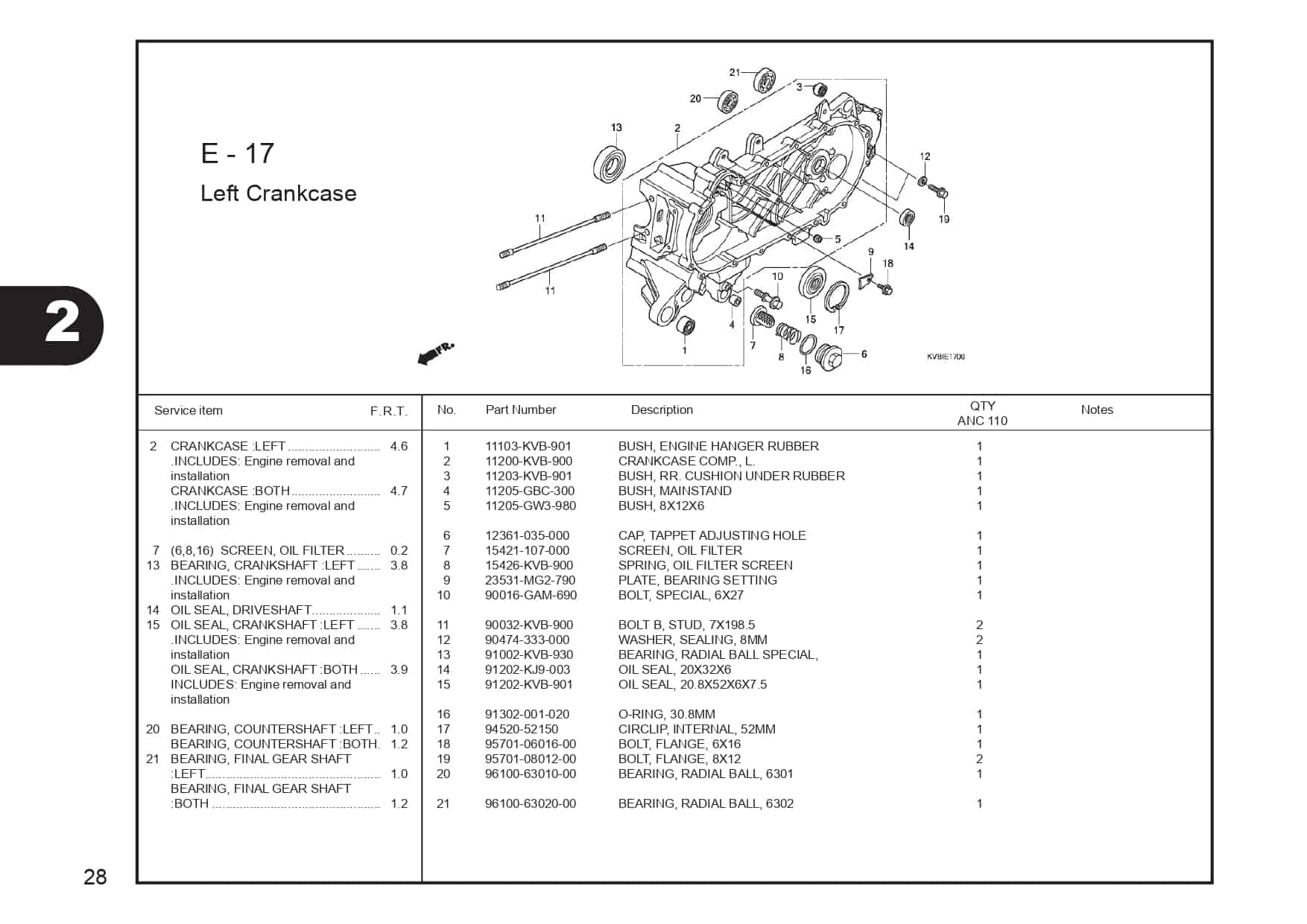 E-17 Left CrankCase