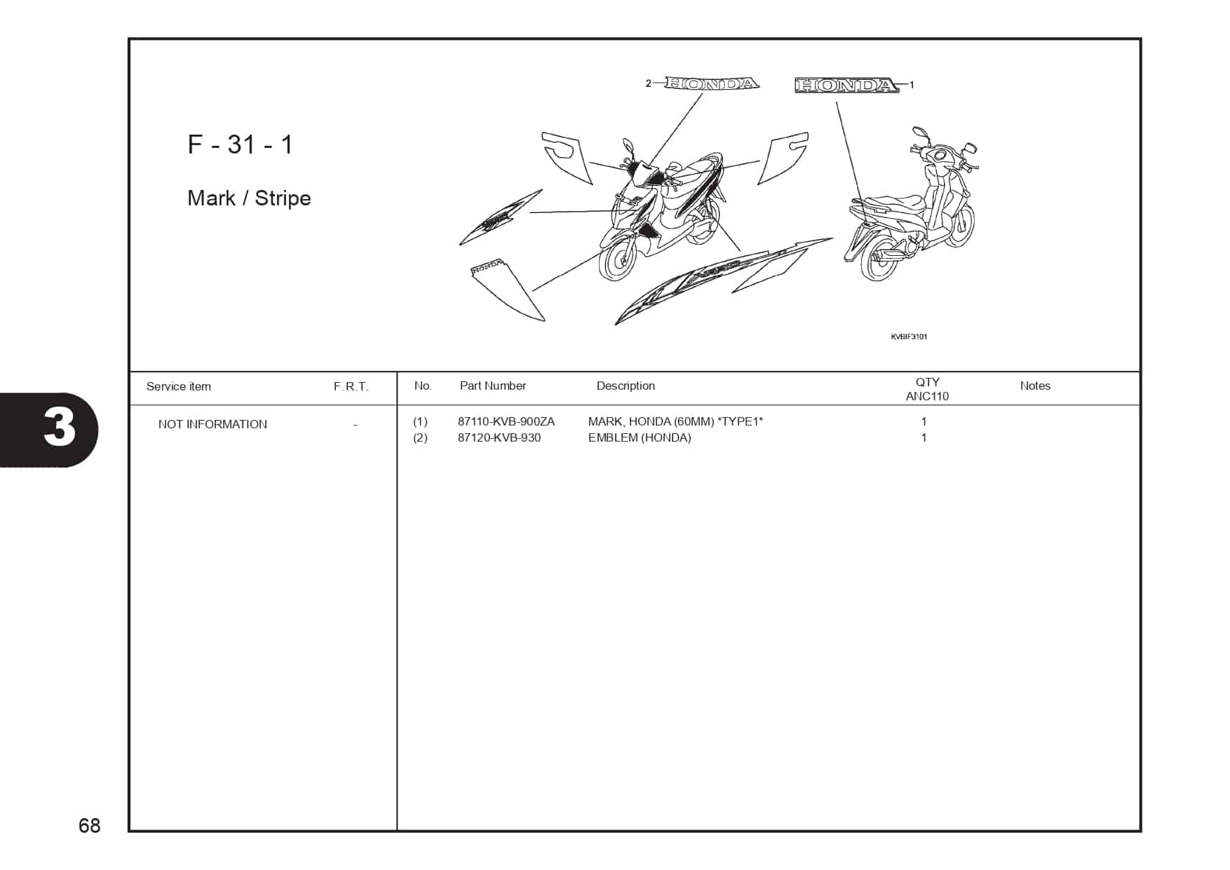 F-31-1 Mark/Stripe (ANC110BSI) 