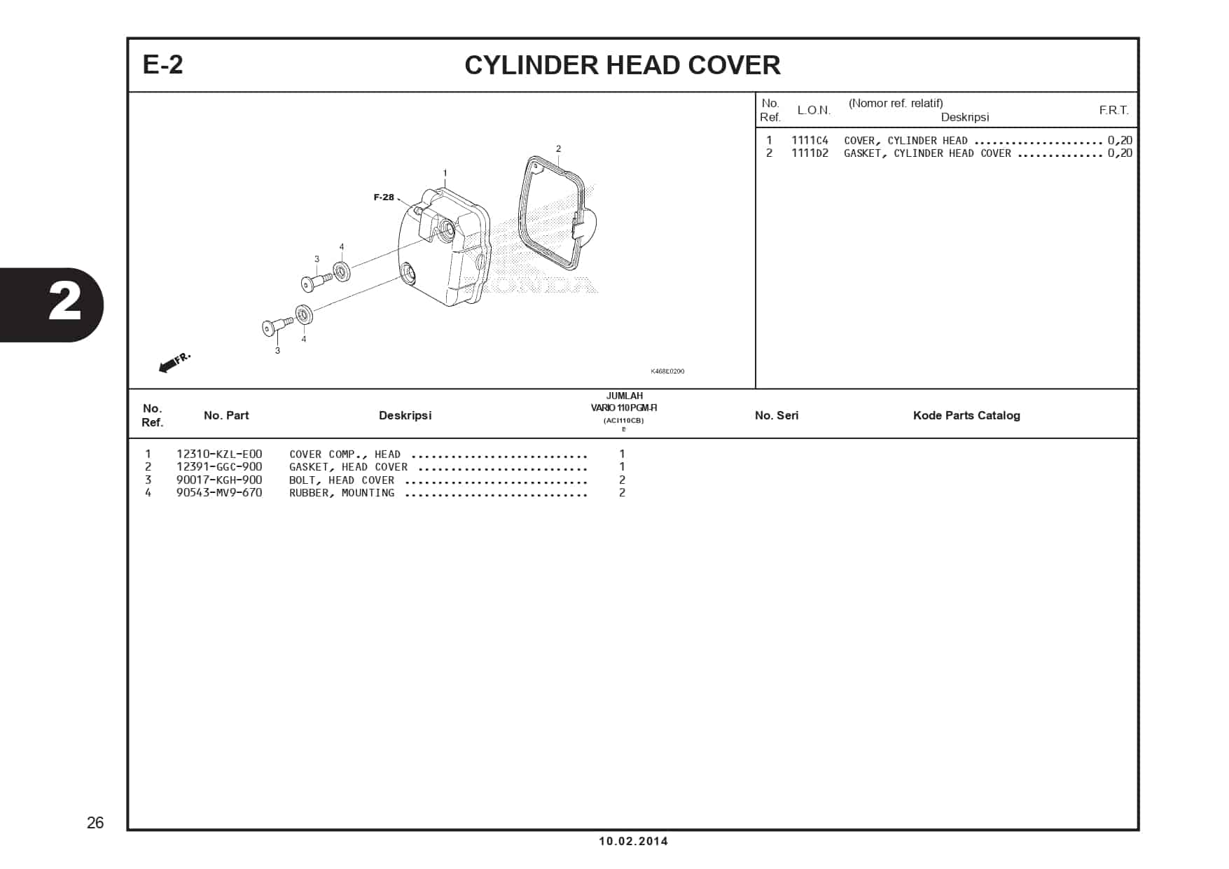 E-2 Cylinder Head Cover 