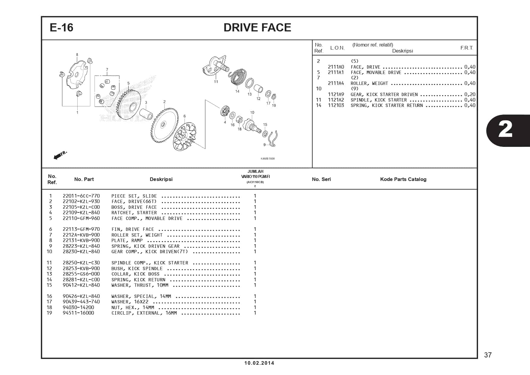 E-16 Drive Face 