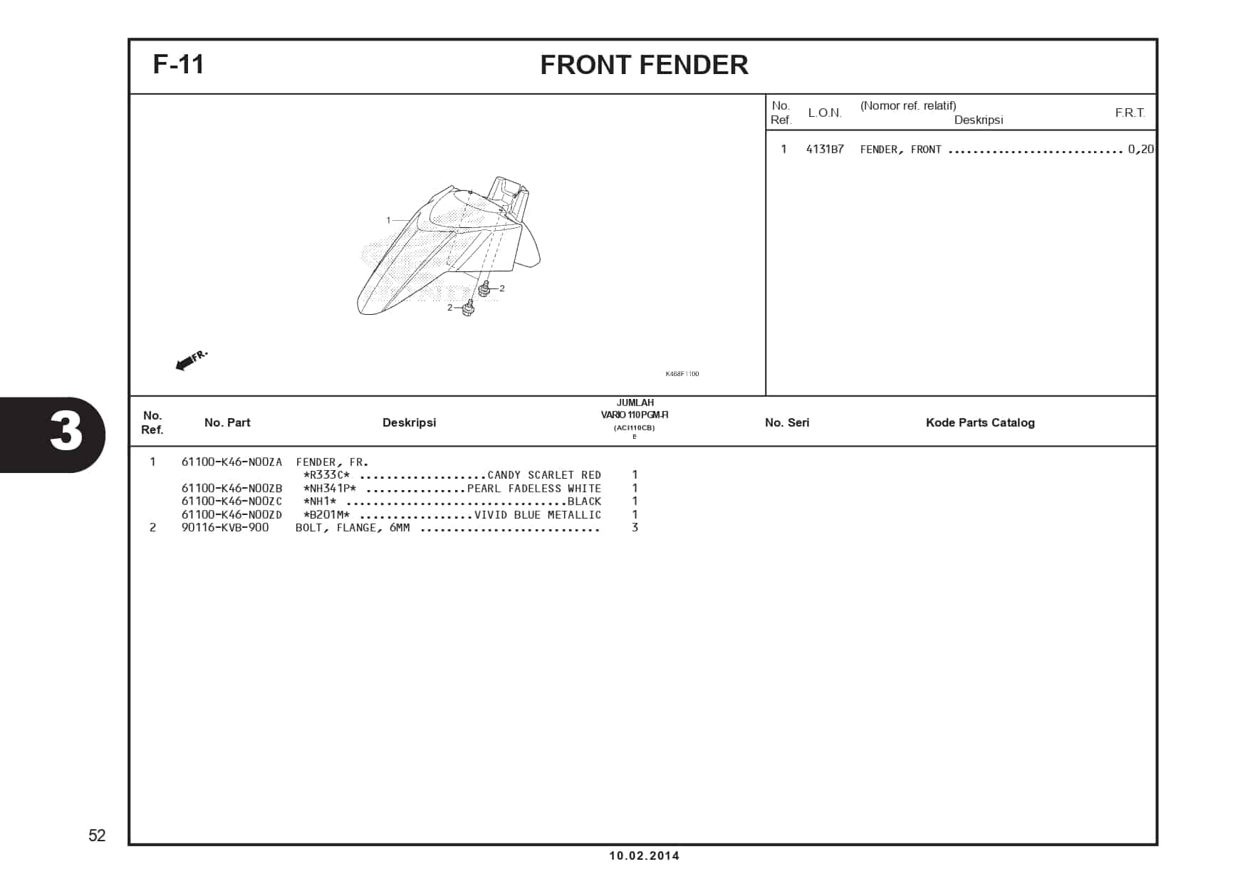 F-11 Front Fender 