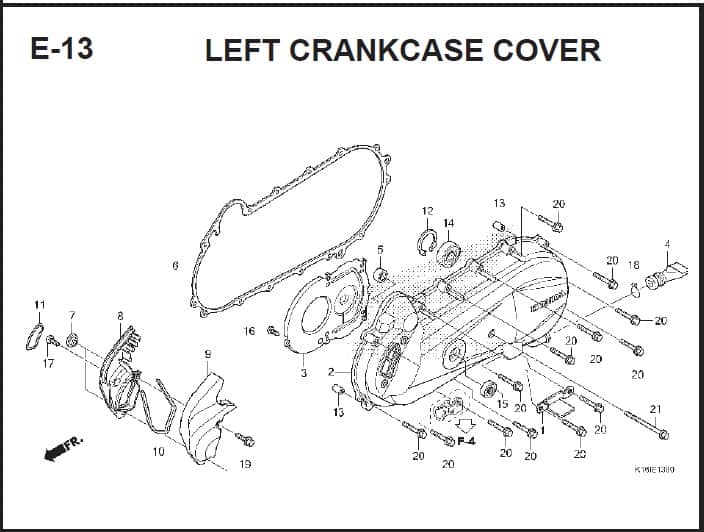 E-13 Left CrankCase Cover