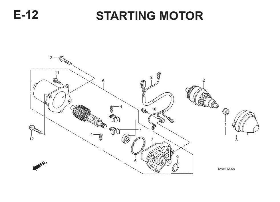 E-12 Starting Motor – Katalog Suku Cadang Honda Vario Techno