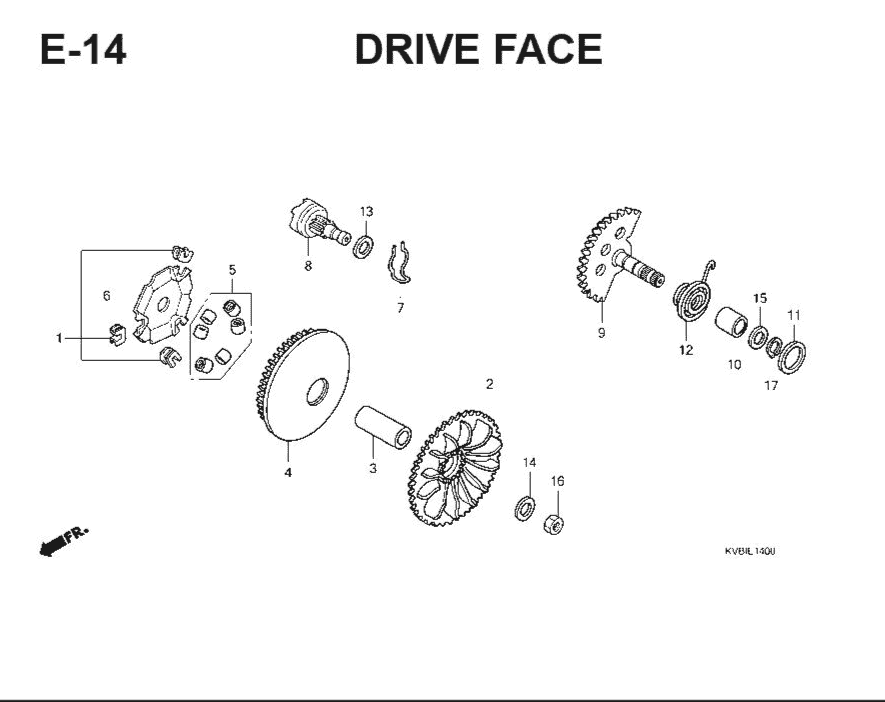 E-14 Drive Face – Katalog Suku Cadang Honda Vario Techno