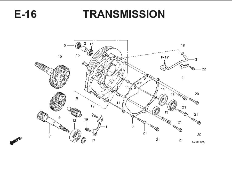 E-16 Transmission – Katalog Suku Cadang Honda Vario Techno