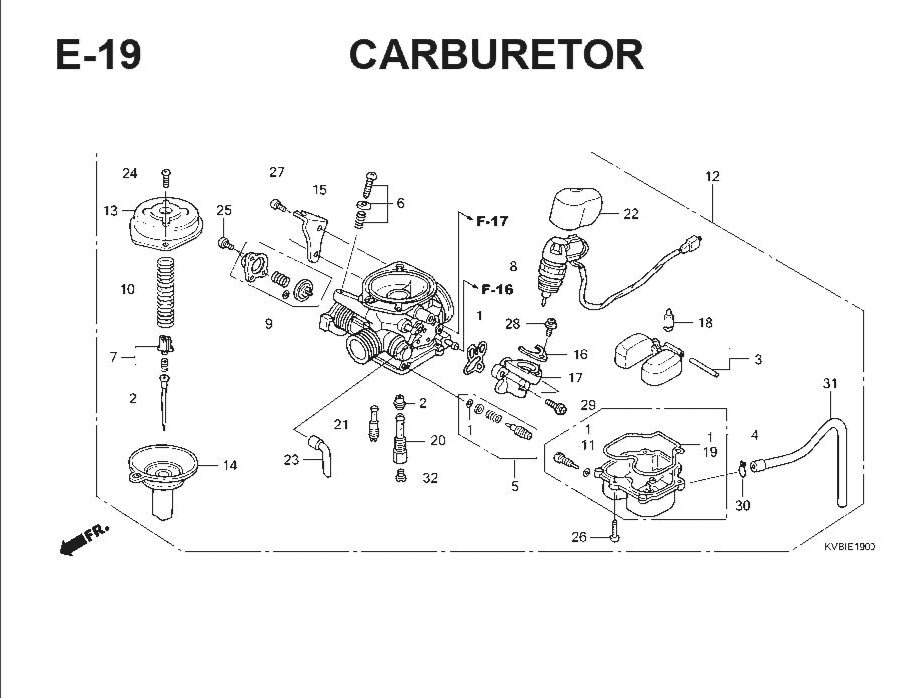 E-19 Carburator – Katalog Suku Cadang Honda Vario Techno