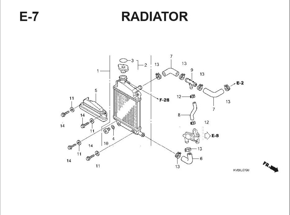 E-7 Radiator – Katalog Suku Cadang Honda Vario Techno