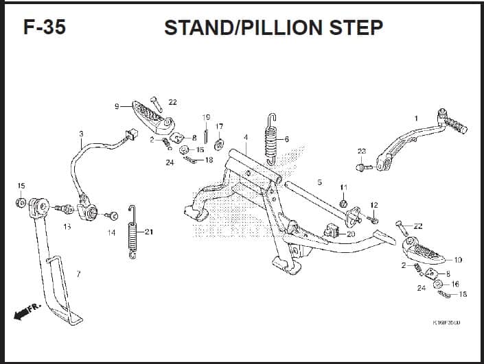 F-35 Stand/Pillion Step – Katalog Suku Cadang Honda Scoopy FI – 2