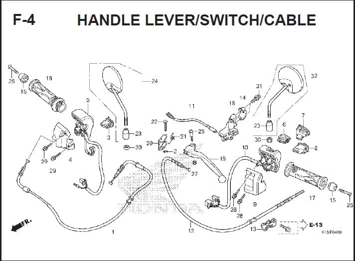 F-4 Handle Lever Switch Cable