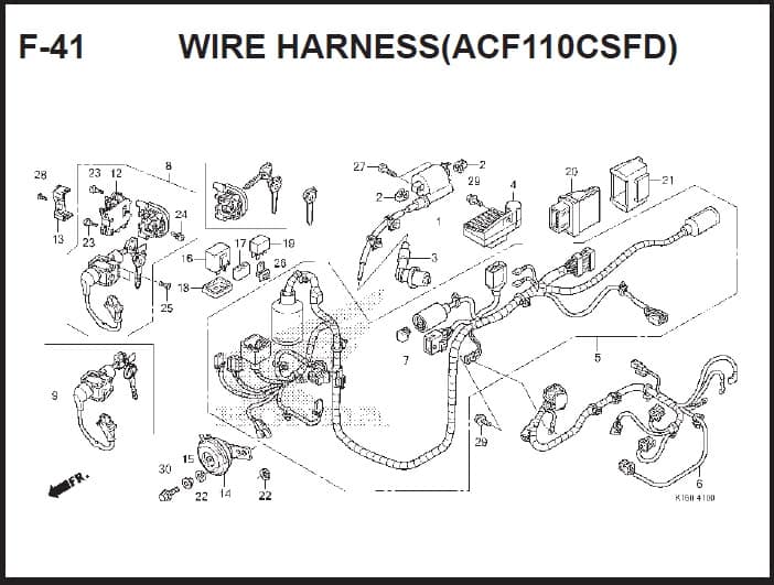 F-41 Wire Harness (ACF110CSFD) – Katalog Suku Cadang Honda Scoopy FI – 2