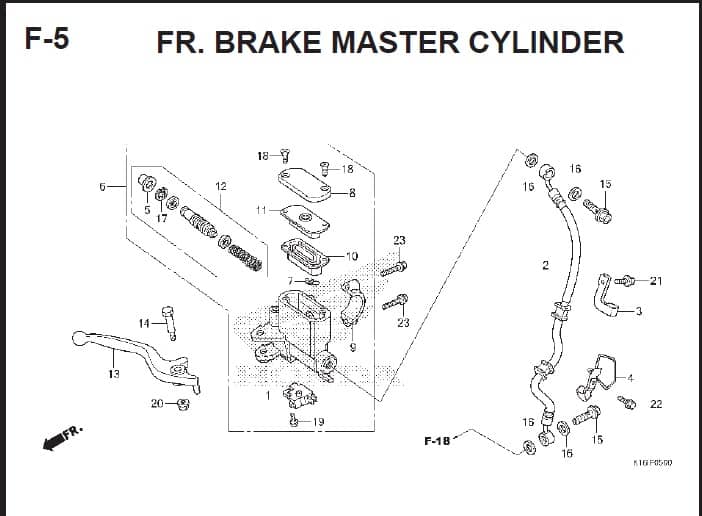 F-5 FR Brake Master Cylinder – Katalog Suku Cadang Honda Scoopy FI – 2