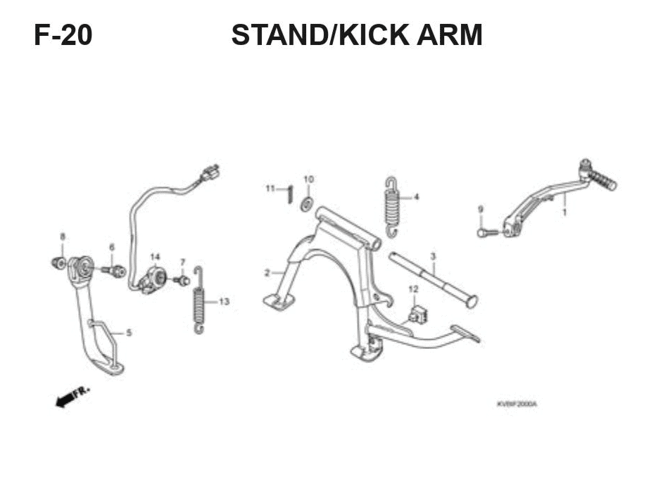 F-20 Stand/Kick Arm – Katalog Suku Cadang Honda Vario Techno