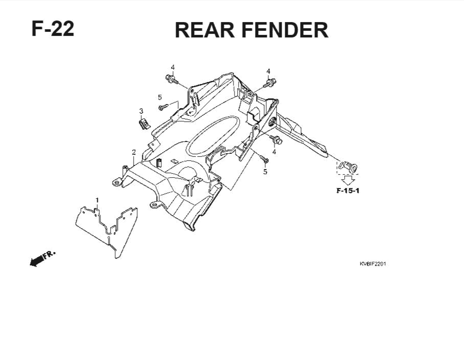 F-22 Rear Fender – Katalog Suku Cadang Honda Vario Techno