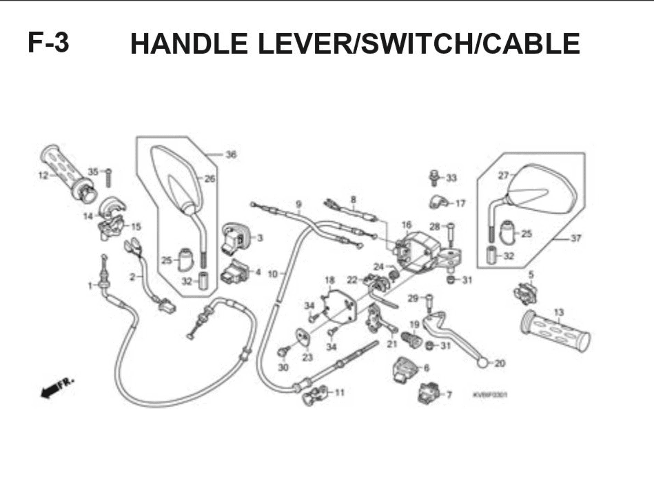 F-3 Handle Lever – Katalog Suku Cadang Honda Vario Techno