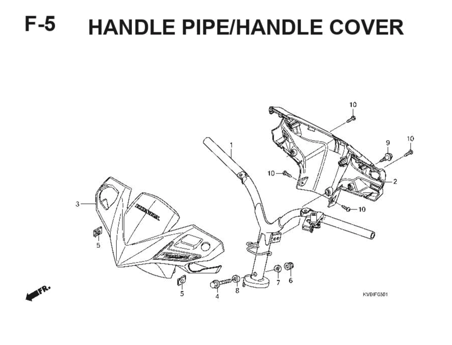 F-5 Handle Pipe/Handle Cover – Katalog Suku Cadang Honda Vario Techno