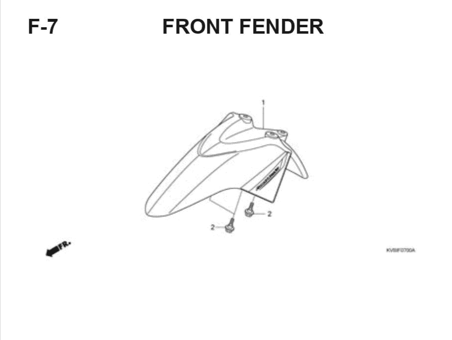 F-7 Front Fender – Katalog Suku Cadang Honda Vario Techno