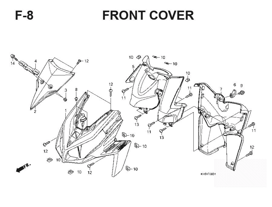 F-8 Front Cover – Katalog Suku Cadang Honda Vario Techno