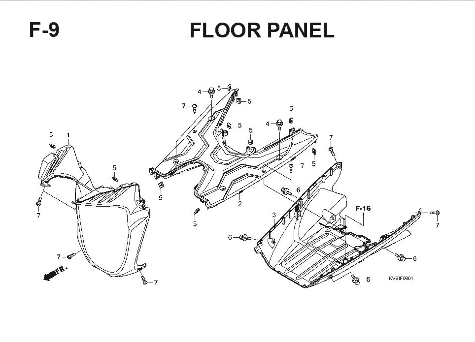 F-9 Floor Panel – Katalog Suku Cadang Honda Vario Techno