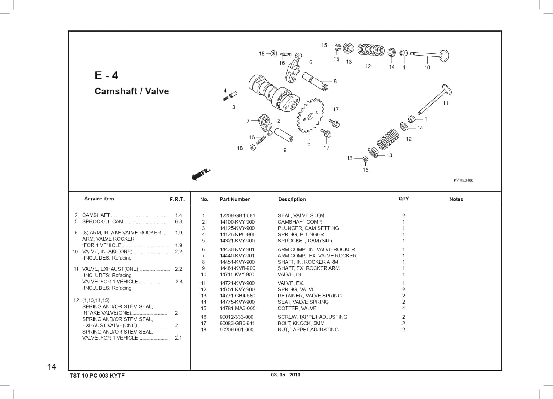 E-4 Camshaft/ Valve