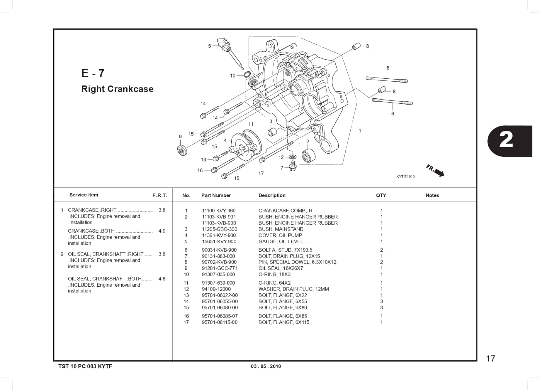 E-7 Right CrankCase 