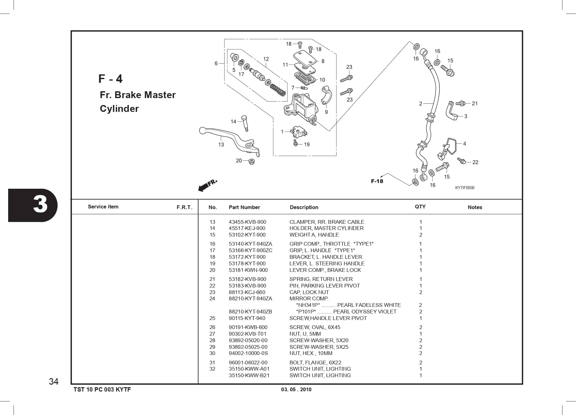 F-4 FR. Brake Master Cylinder 